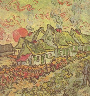 Vincent Van Gogh Cottages:Reminiscence of the North (nn04) oil painting picture